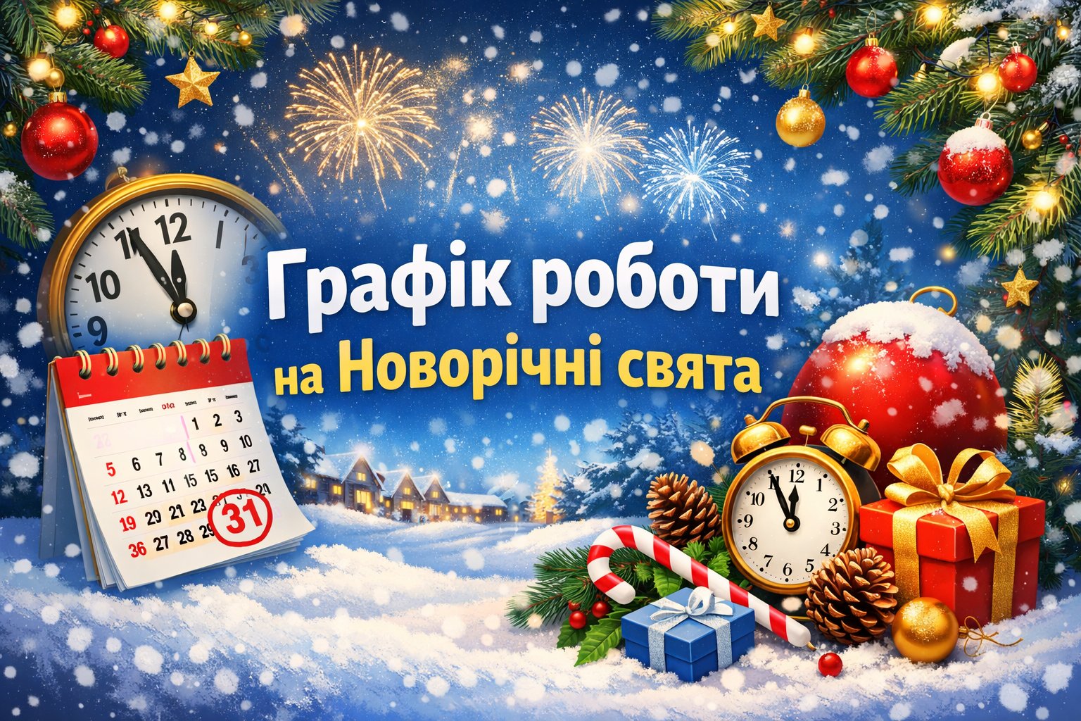 Графік роботи на Новорічні свята Графік роботи на Новорічні свята